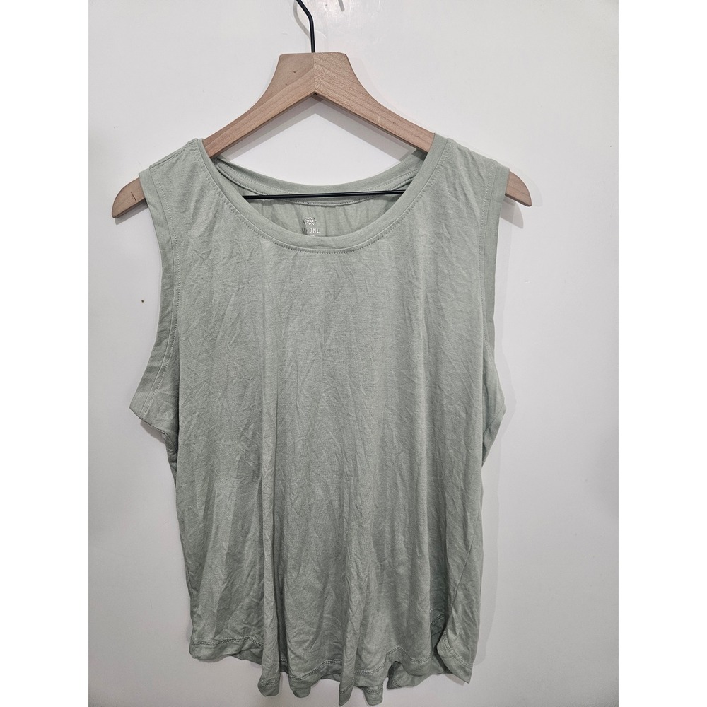 LEG3ND Womens Sage Green Muscle Tank Top XL Lightweight Activewear Sleeveless